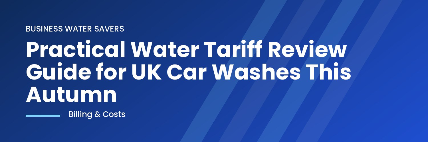 Car wash with water spraying in autumn, UK business setting